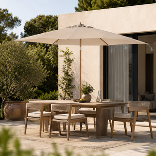 Azzurro 300 cm. Ø Woodlook frame -Sand - afbeelding 1