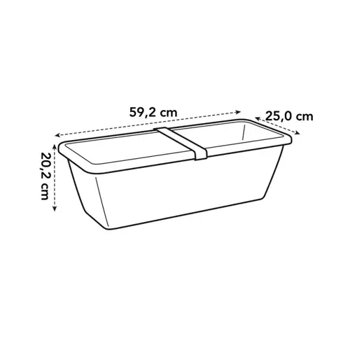 Balkonbak barcelona xl 60cm antraciet - afbeelding 4