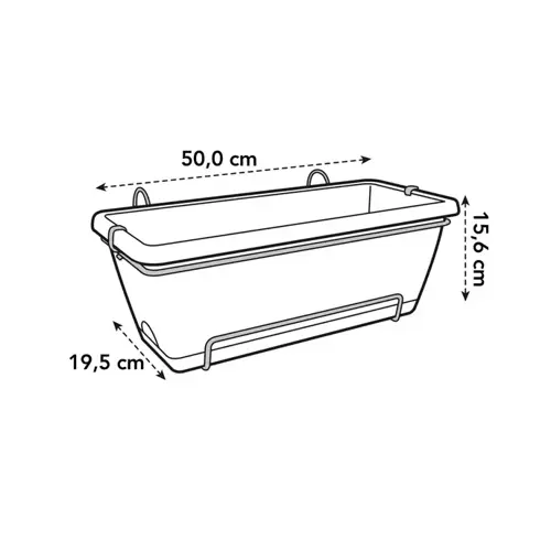 Barcelona balkonbak - 90 cm antraciet - afbeelding 5