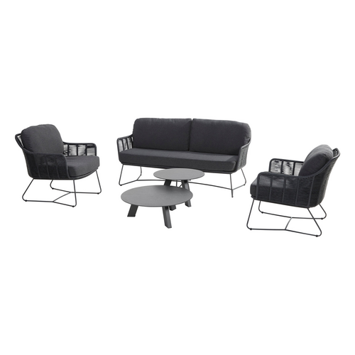 Belmond lounge set antraciet incl. kussens - afbeelding 1