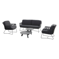 Belmond lounge set antraciet incl. kussens - afbeelding 1