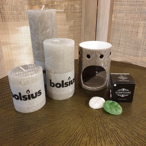 Bolsius set 7 + Scentchips waxbrander