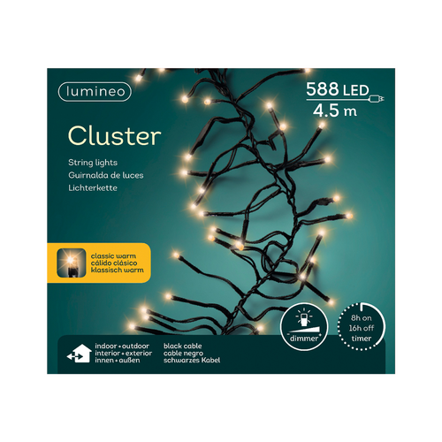 Clusterverlichting 4,5M/588L Klassiek Warm - afbeelding 1