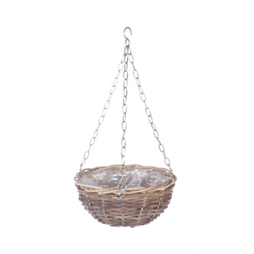 Hanging basket rotan - Ø 30 cm antiek grijs