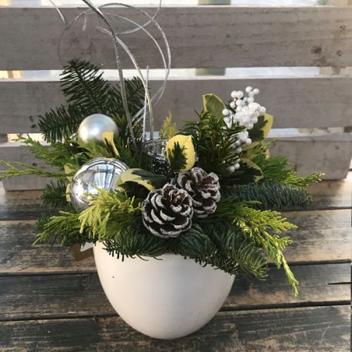 Kerststukje wit