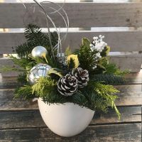Kerststukje wit