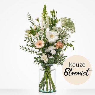 Plukboeket wit, keuze bloemist - Klein (S)