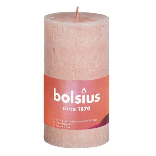 Stompkaars rustiek misty roze - hoogte 10cm